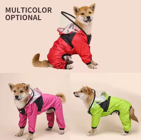 Dog jumpsuit with hood