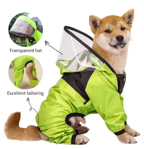 Dog jumpsuit with hood