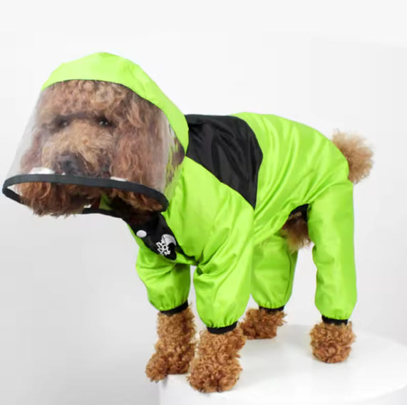 Dog jumpsuit with hood