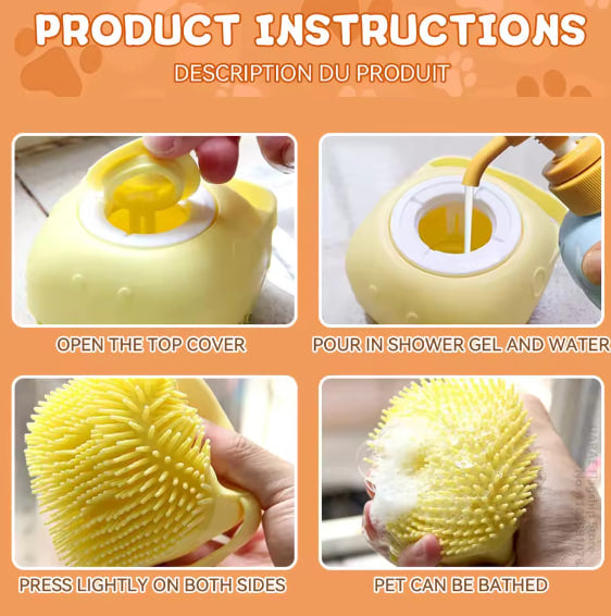 Shower and Grooming Brush for Pets